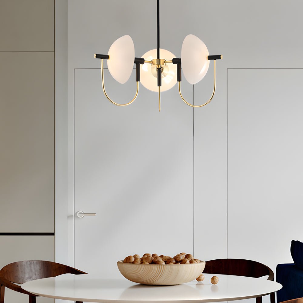 Aperture Semicircular Opal Glass Dome Chandelier – 1/3/6 Lights