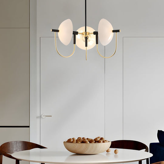 Aperture Semicircular Opal Glass Dome Chandelier – 1/3/6 Lights