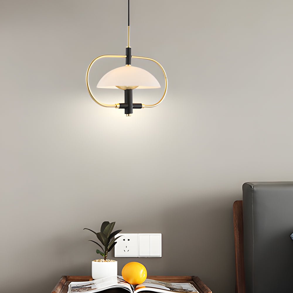 Aperture Semicircular Opal Glass Dome Chandelier – 1/3/6 Lights