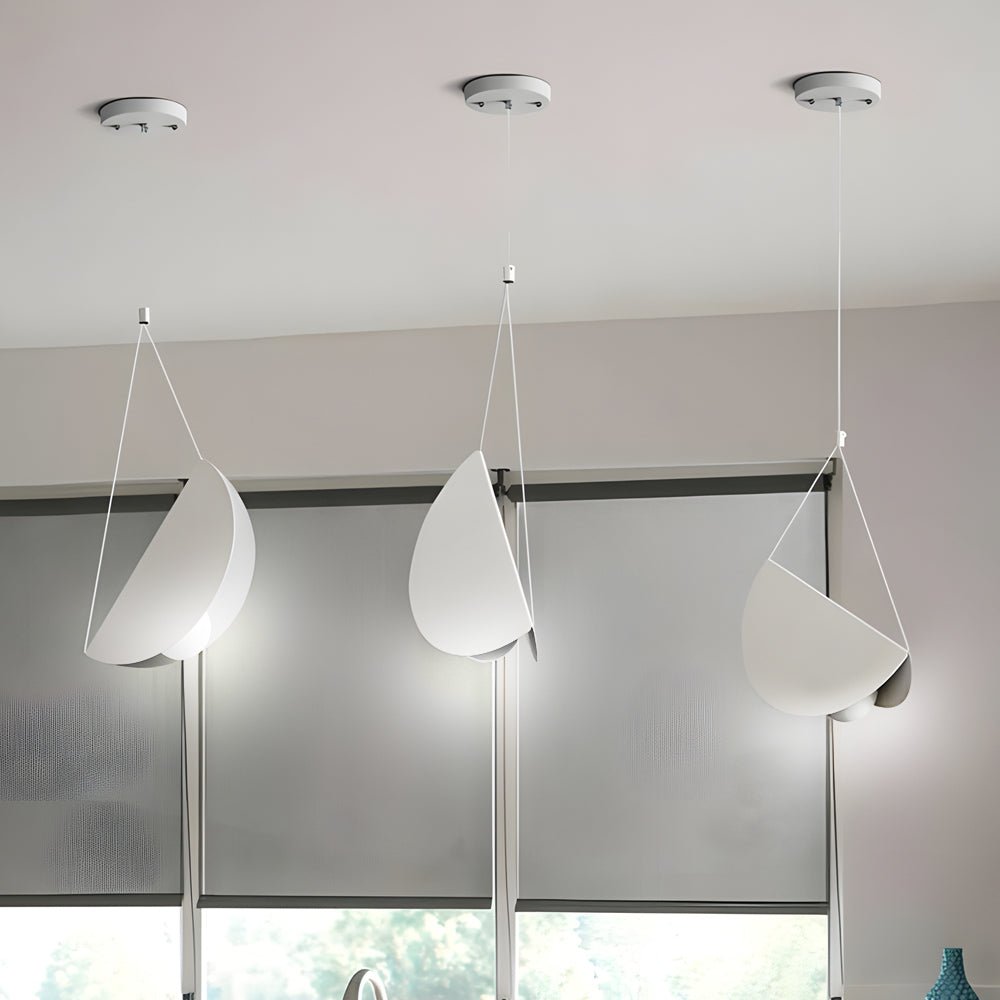 Minimalist White Glider Pendant Light – 1/3/6 Heads