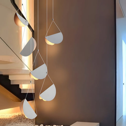Minimalist White Glider Pendant Light – 1/3/6 Heads