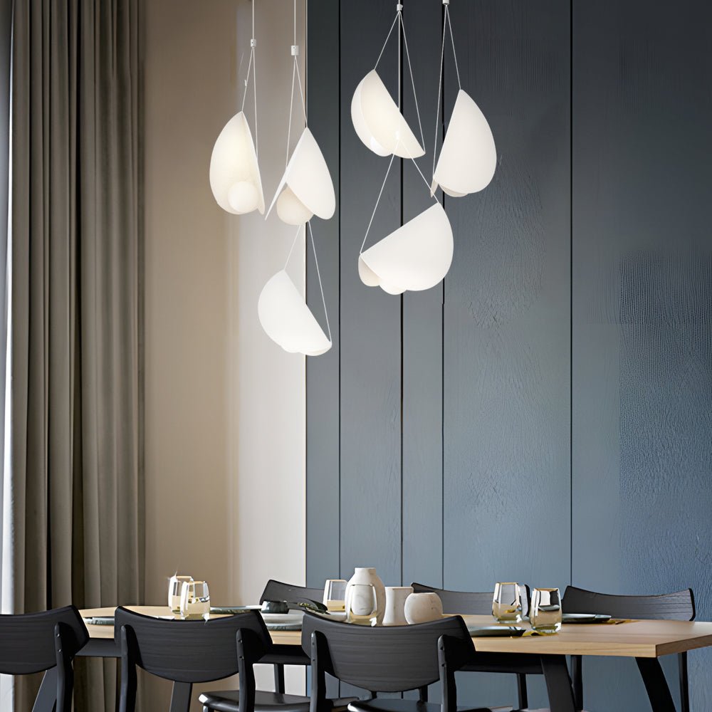 Minimalist White Glider Pendant Light – 1/3/6 Heads