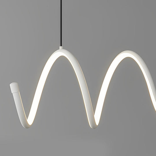 Minimalist Waves Circular Stepless Dimming LED Intelligent Chandelier