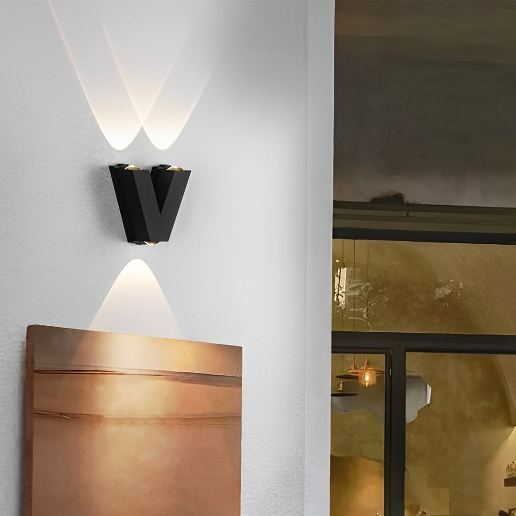 Creative Letter N V W LED Outdoor Wall Sconce Waterproof Modern Light