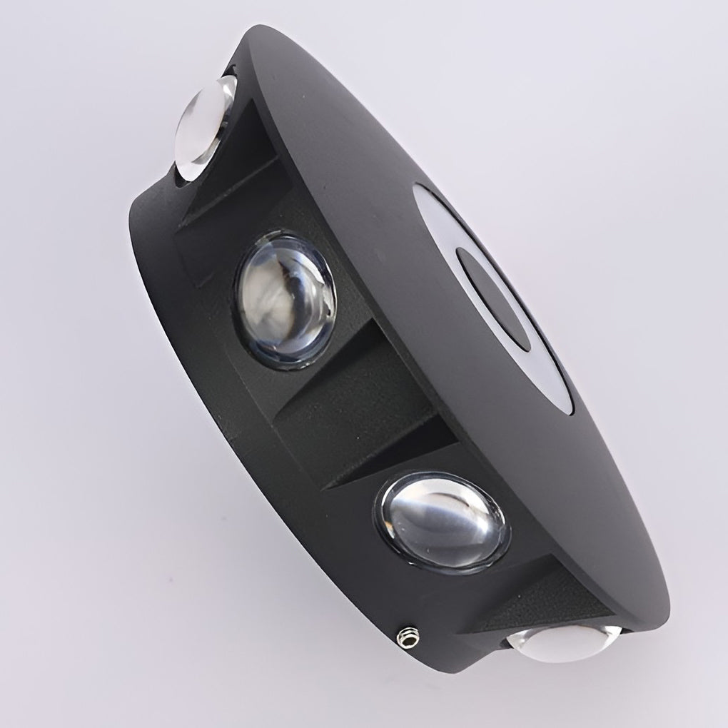 Round Waterproof LED Black Wall Washer Sconce Light
