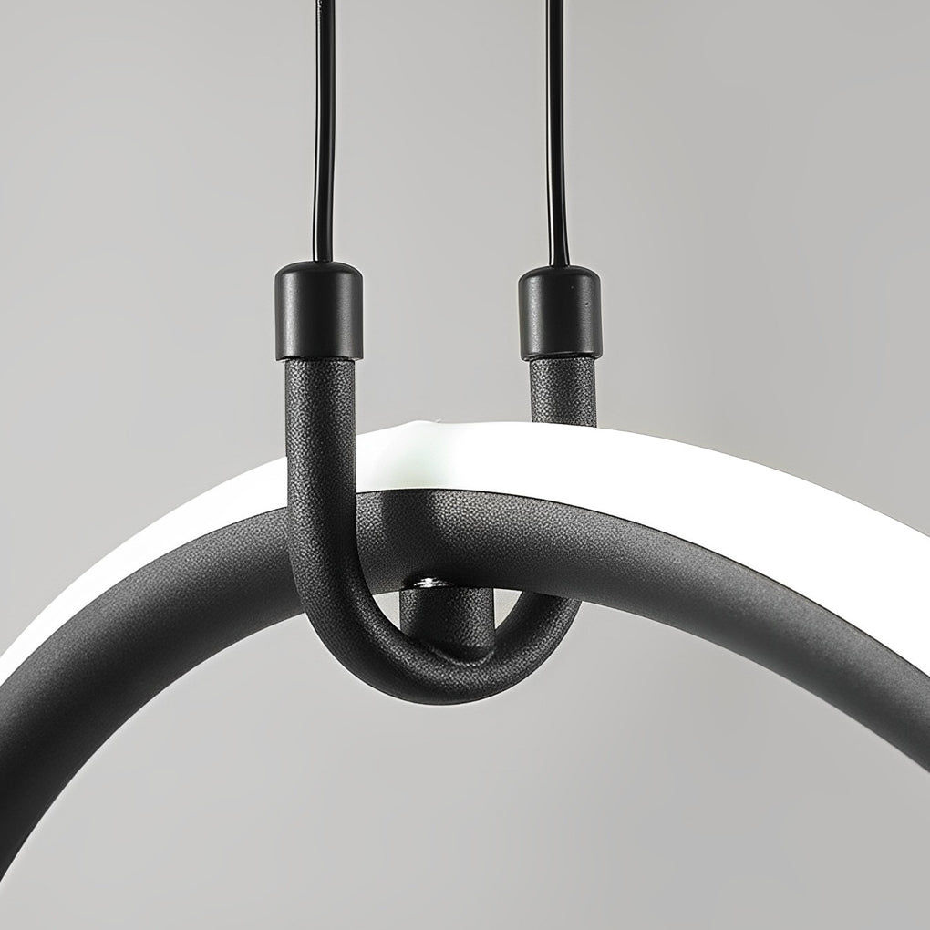 Long Linear Ring Three-Step Dimming Modern Minimalist LED Chandelier