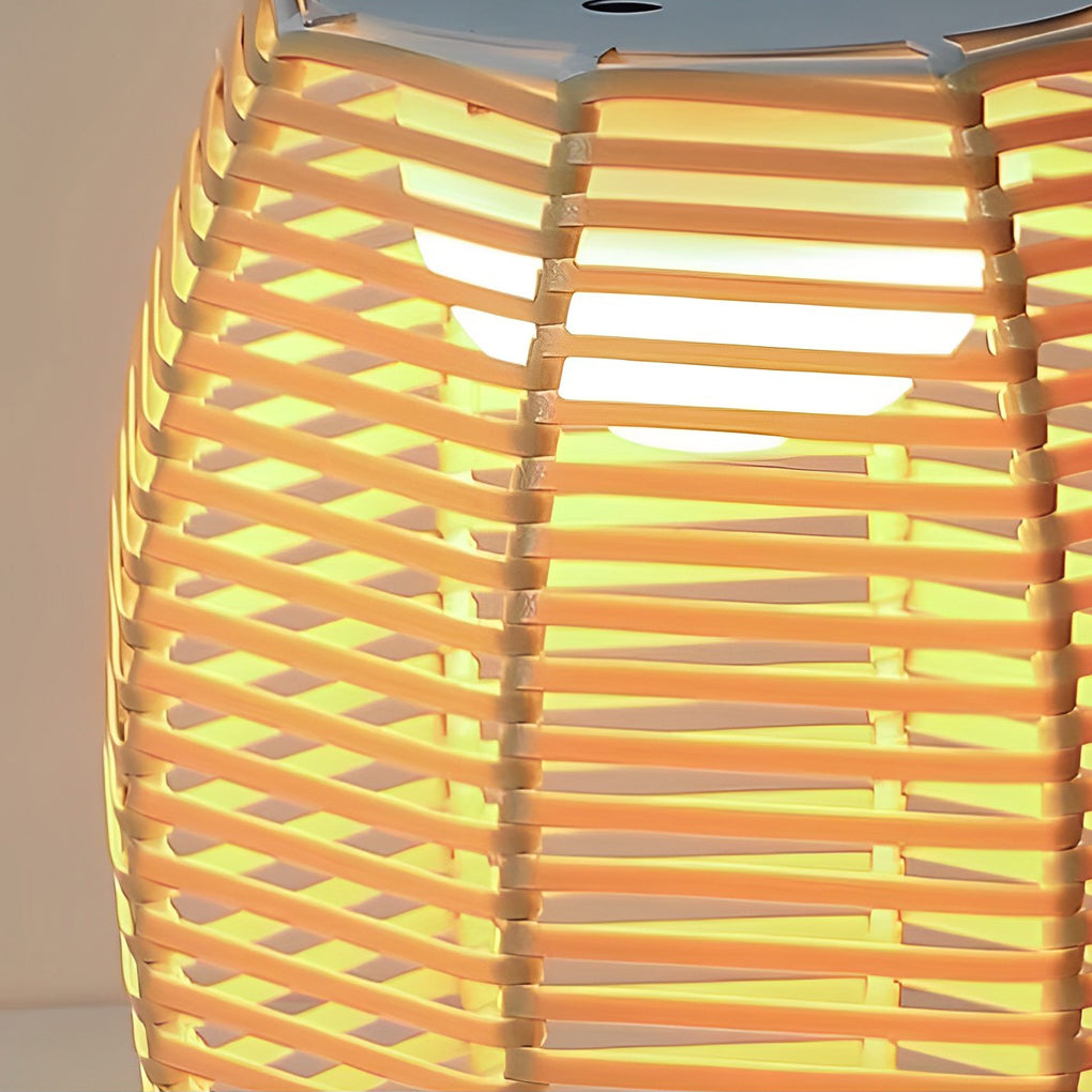 Portable Rattan Lantern Solar LED Waterproof Outdoor Floor Light