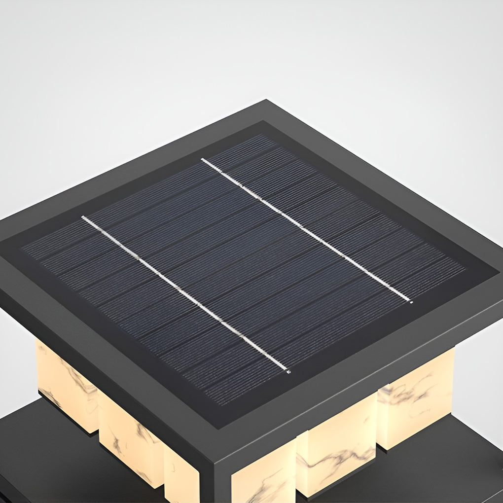 Square LED Waterproof Modern Solar Deck Post Light