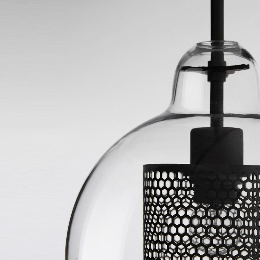 Minimalist Round Glass LED Industrial Pendant Light