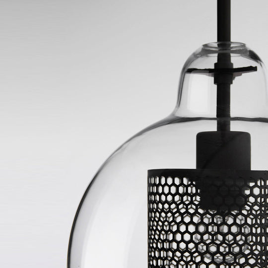 Minimalist Round Glass LED Industrial Pendant Light