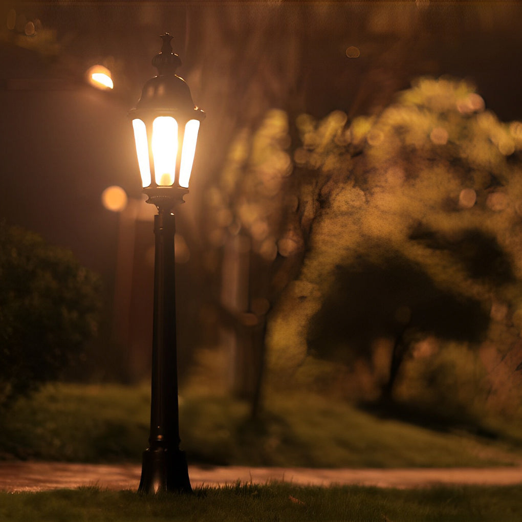 Elegant European Style Black LED Outdoor Pathway Lamp Post