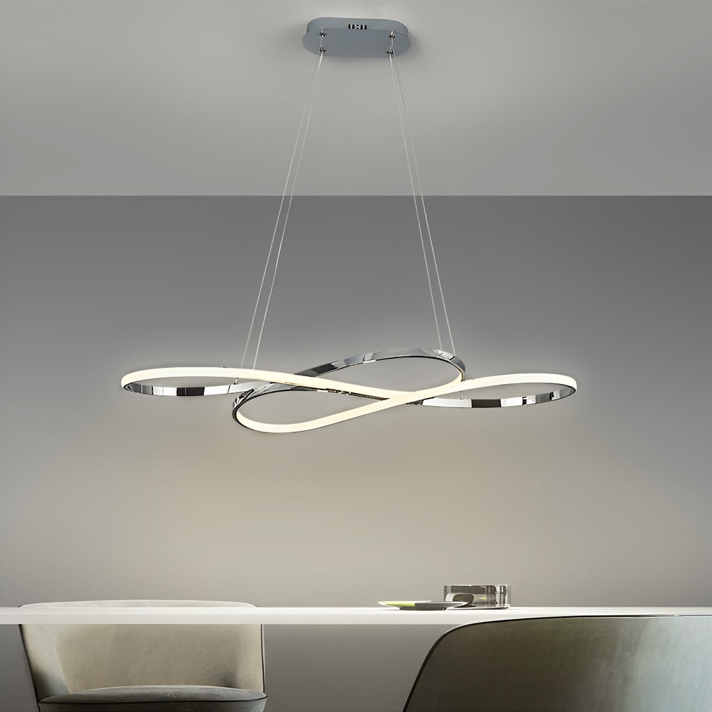 Wavy Double 8-Shaped LED Stepless Dimming Nordic Pendant Light