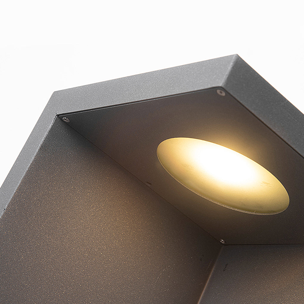 Half-Cut Rectangular Fixture Modern Outdoor Path Light in Gray LED 4.5W IP54 Waterproof
