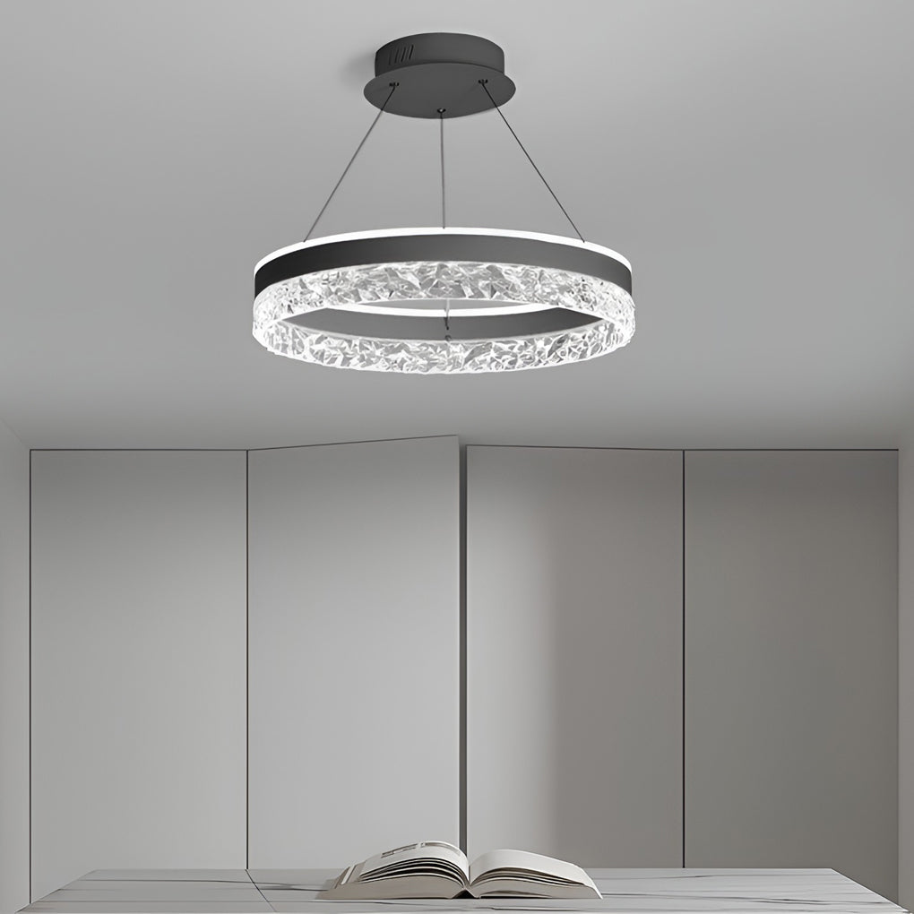 Circular Ring Three-step Dimming LED Modern Chandelier Island Light
