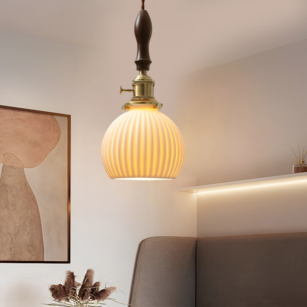 Creative Ceramic Copper LED 12W Nordic Pendant Light or Plug-in Wall Lamp