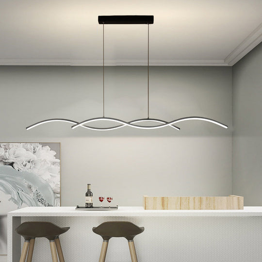 Wavy Lines Minimalist LED Nordic Dining Room Chandelier Hanging Lamp
