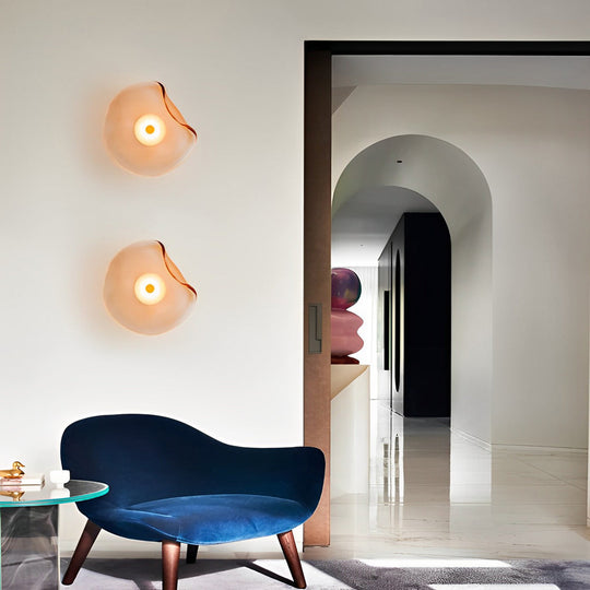 Irregular Round Glass Postmodern LED Wall Lamp