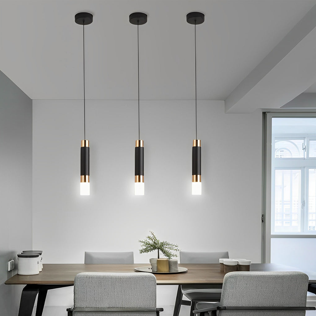 Personality Minimalist LED Black Nordic Pendant Light for Kitchen Island
