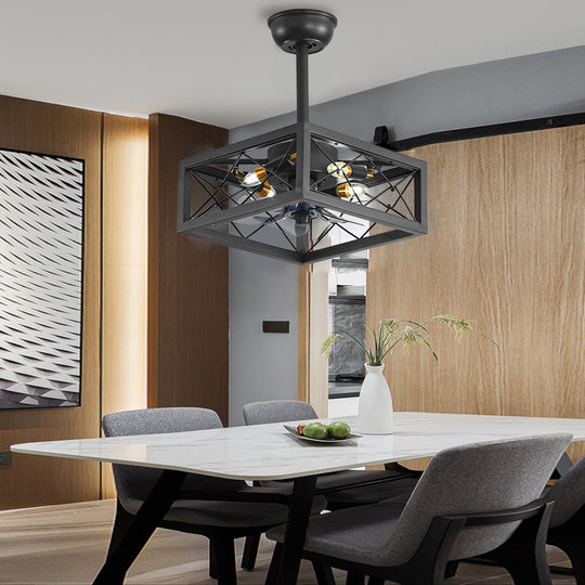 Retro Rustic Bladeless Ceiling Fan Light with Remote