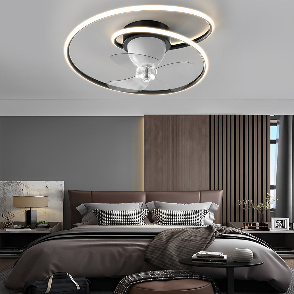 Smart 360° Rotating Ceiling Fan with Stepless Dimming LED and App Control