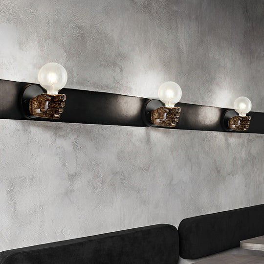 Resin Fist Retro Industrial Wall Lamp