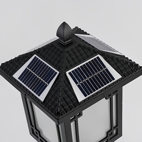 Ancient House Style Solar LED Post Light with 3-Step Dimming