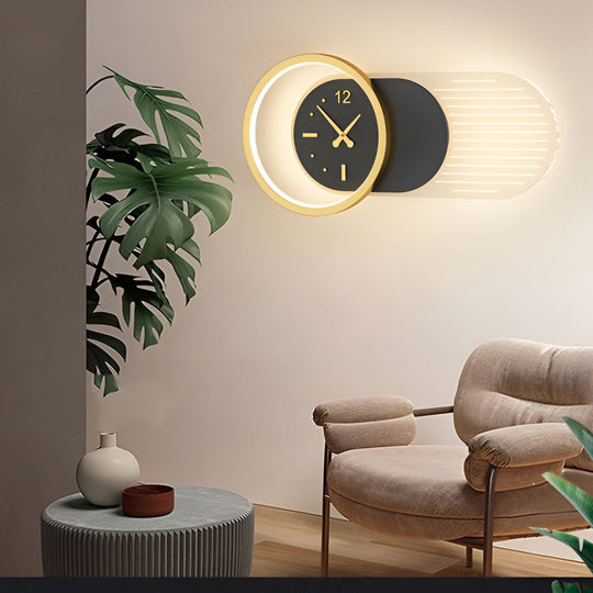 Creative Clock Shaped Nordic LED Wall Lamp
