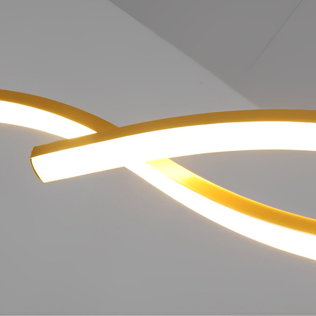 Wavy Lines Minimalist LED Nordic Dining Room Chandelier Hanging Lamp