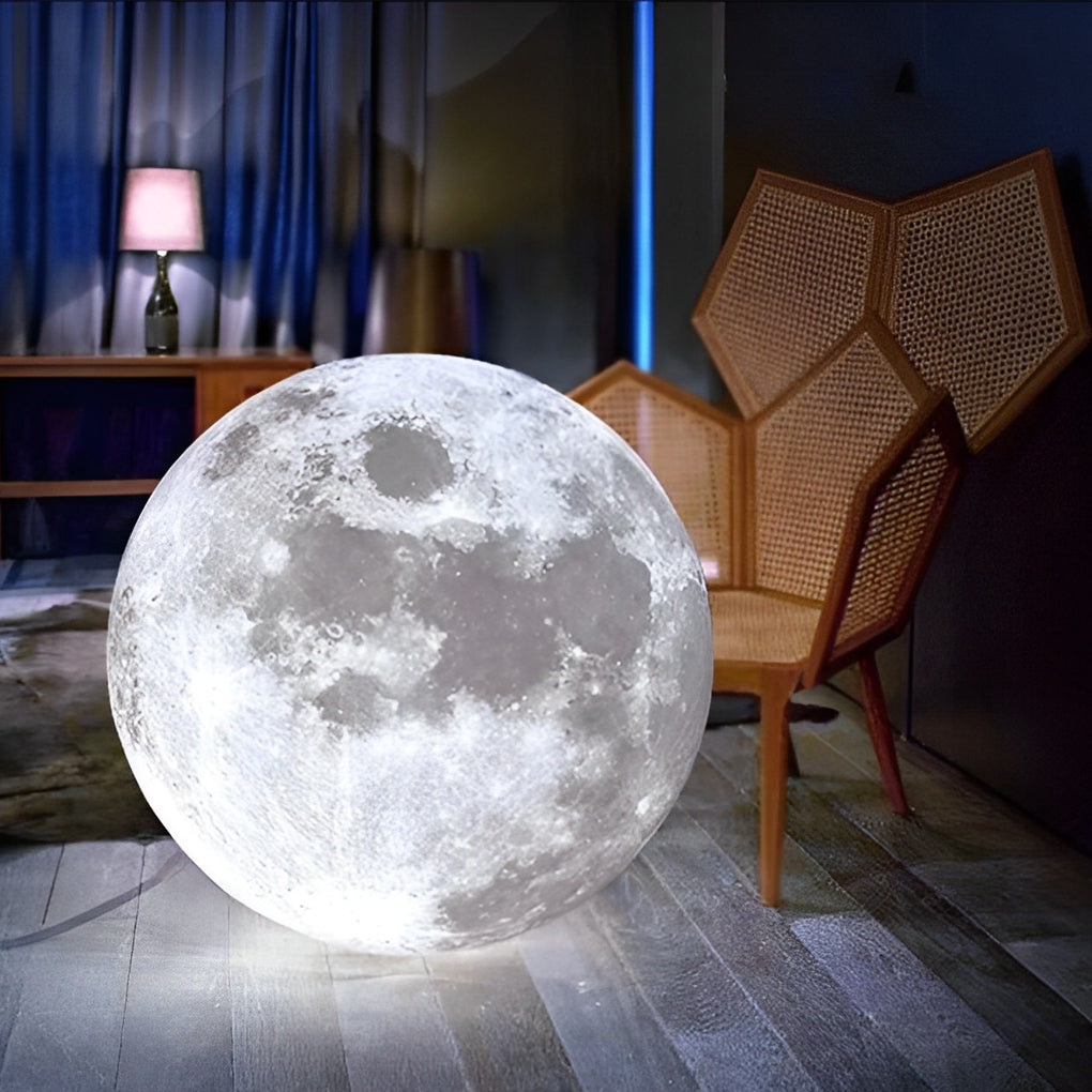 Round Moon Lunar 3D Creativity White Pendant Lamp
