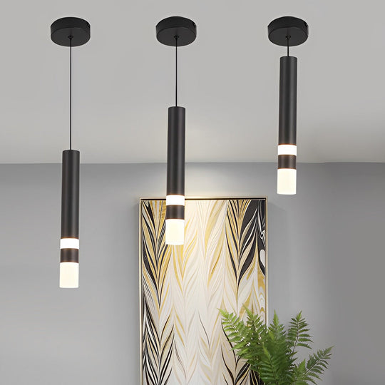 Personality Minimalist LED Black Nordic Pendant Light for Kitchen Island