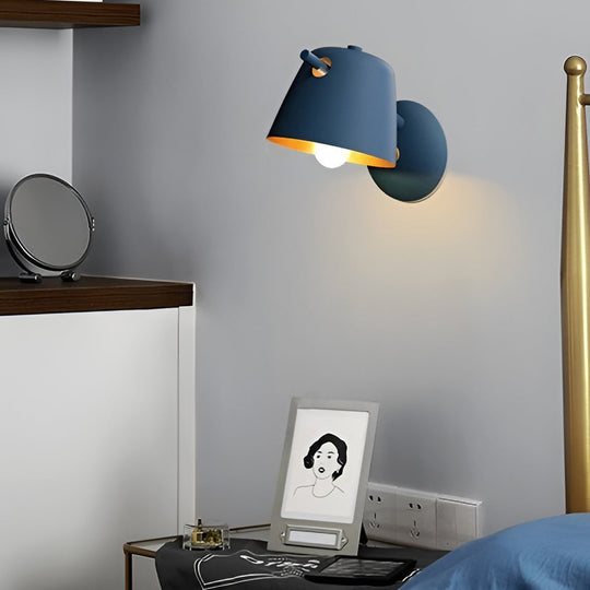Hat-Style Matte Metal Nordic Wall Sconce