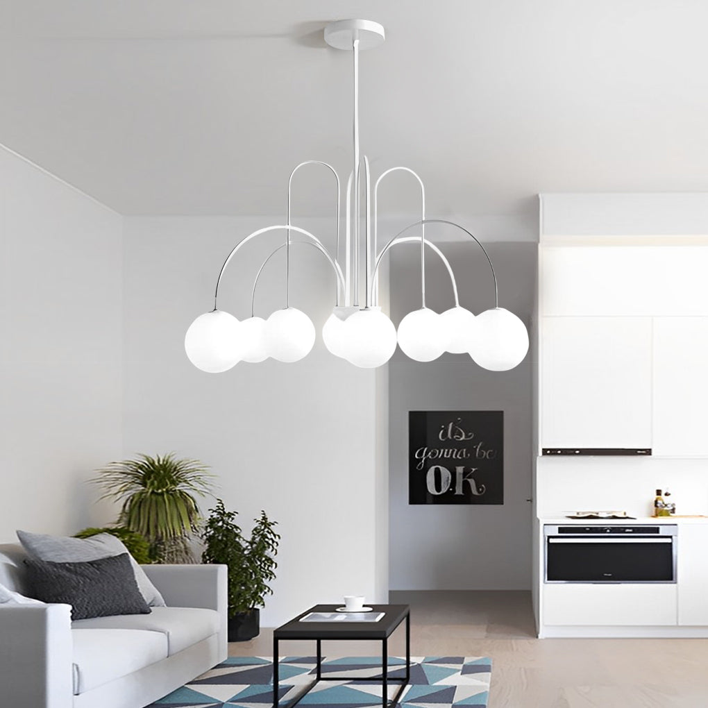 6/8 Lights Iron Glass Creative Nordic Chandelier Ceiling Light