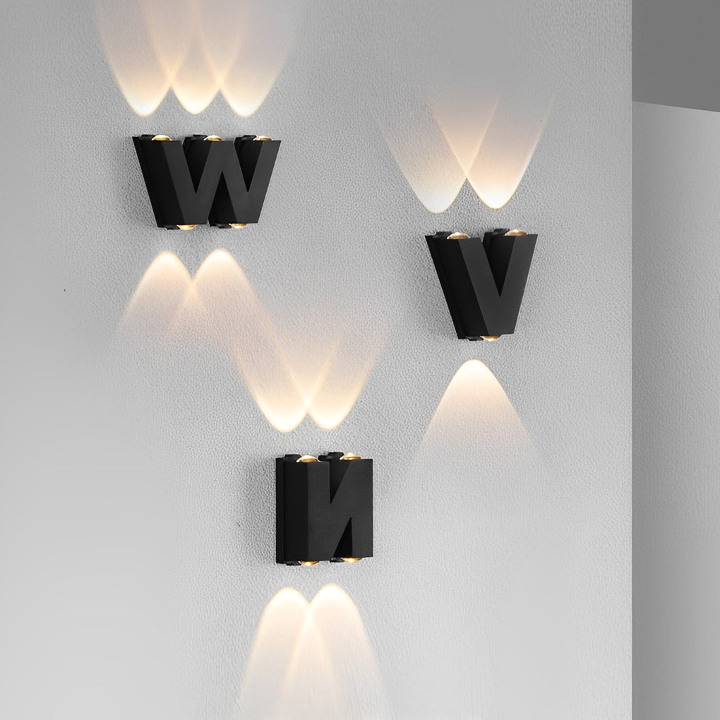 Creative Letter N V W LED Outdoor Wall Sconce Waterproof Modern Light
