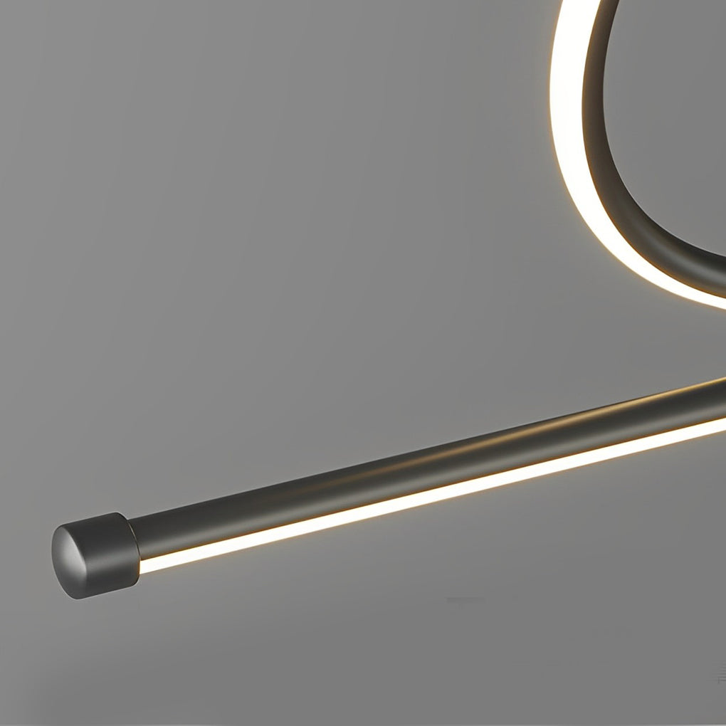 Minimalist Waves Circular Stepless Dimming LED Intelligent Chandelier