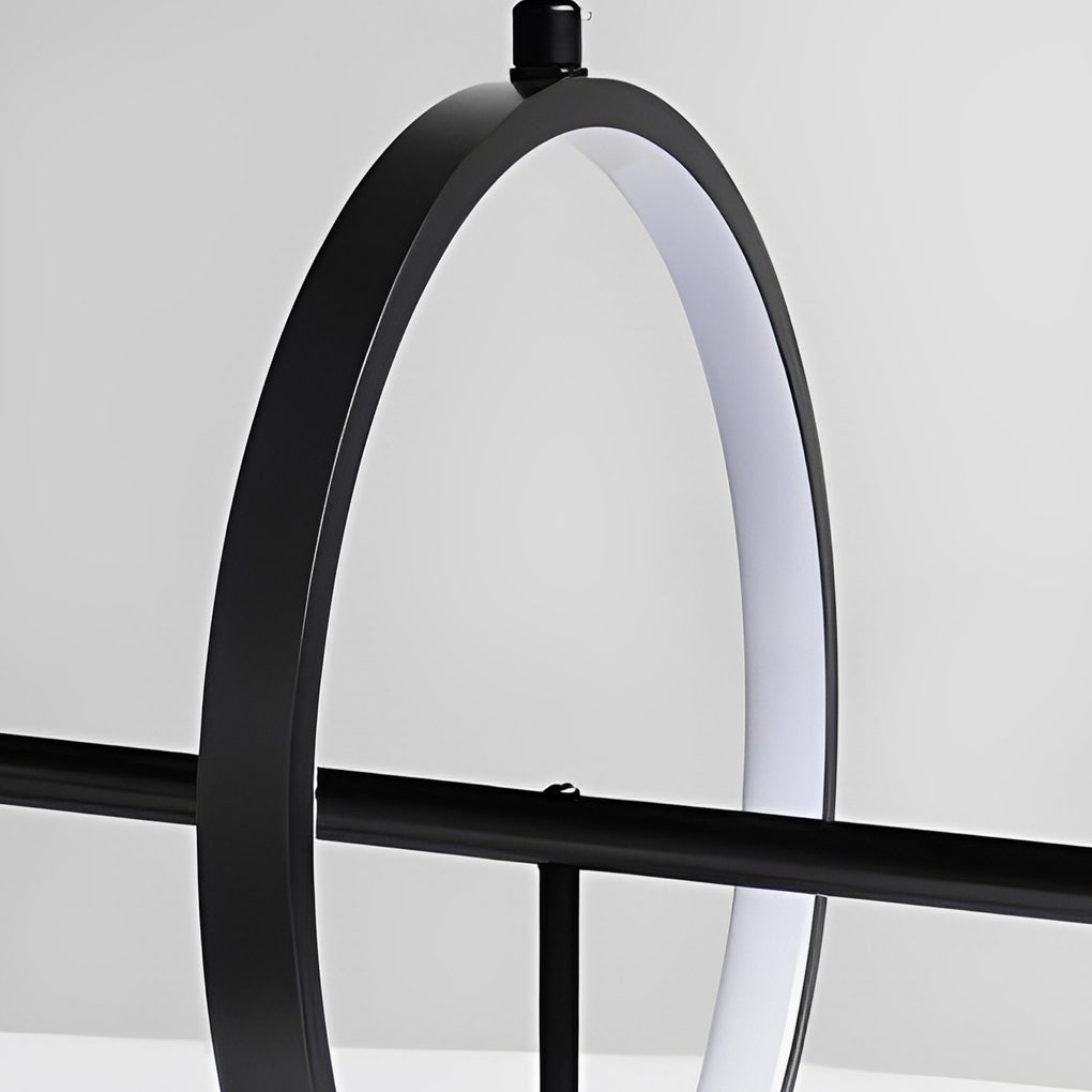 Circular Glass Bubbles LED Black Nordic Chandelier