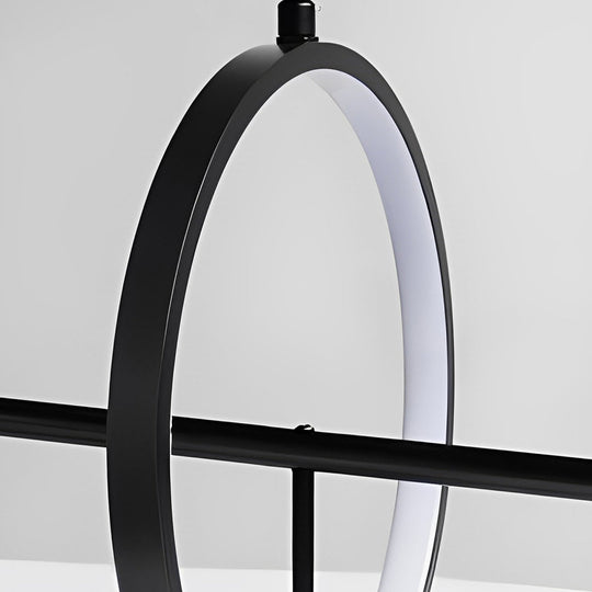 Circular Glass Bubbles LED Black Nordic Chandelier