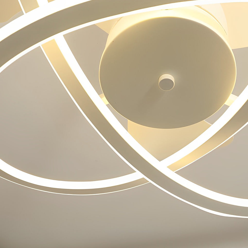 Waves Flower LED Bladeless Ceiling Fan Light with Timer