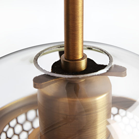 Minimalist Round Glass LED Industrial Pendant Light