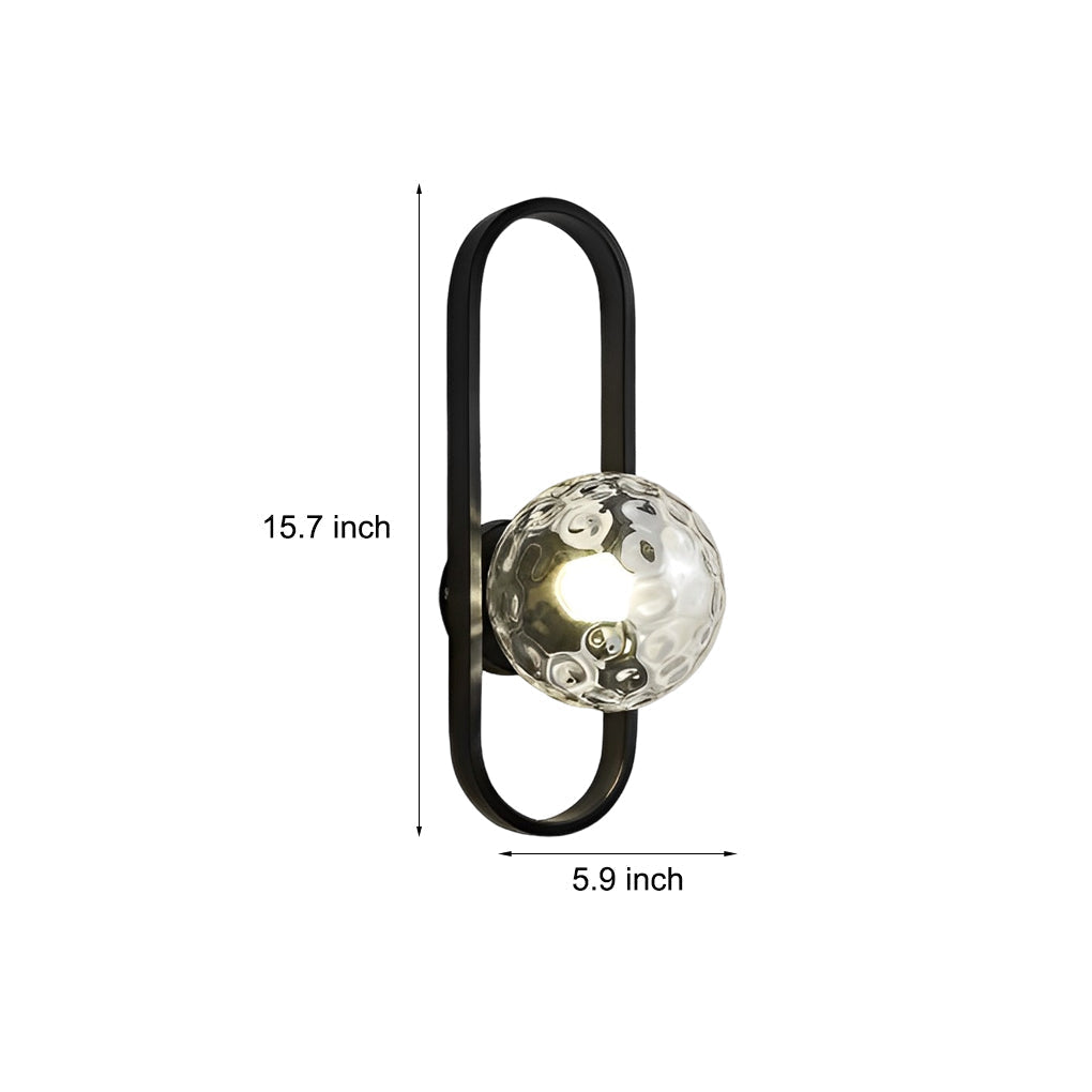 Creative Glass Shade Elliptical Iron Modern Wall Lamp
