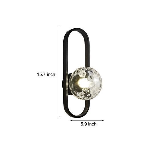 Creative Glass Shade Elliptical Iron Modern Wall Lamp