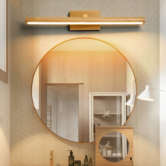 Rotatable Wood LED Bathroom Vanity Light with 3-Step Dimming