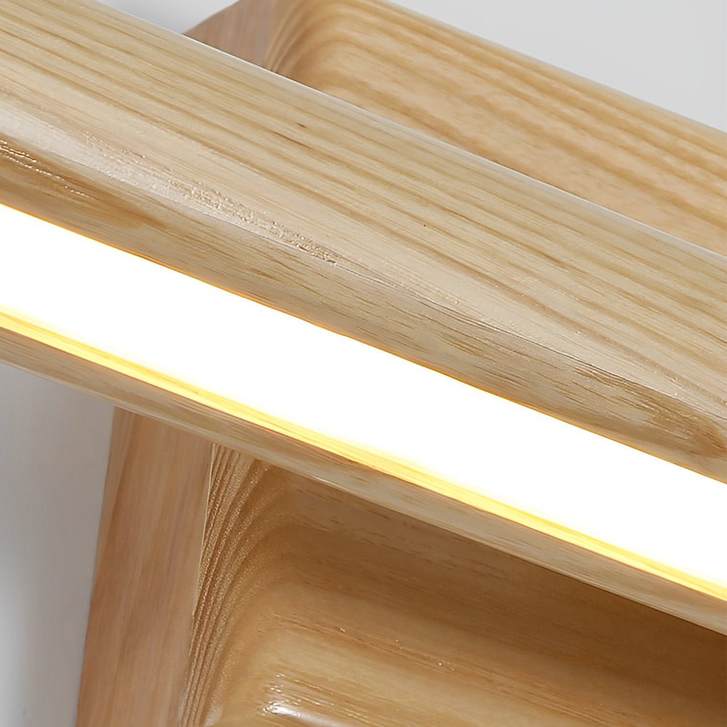 Rotatable Wood LED Bathroom Vanity Light with 3-Step Dimming