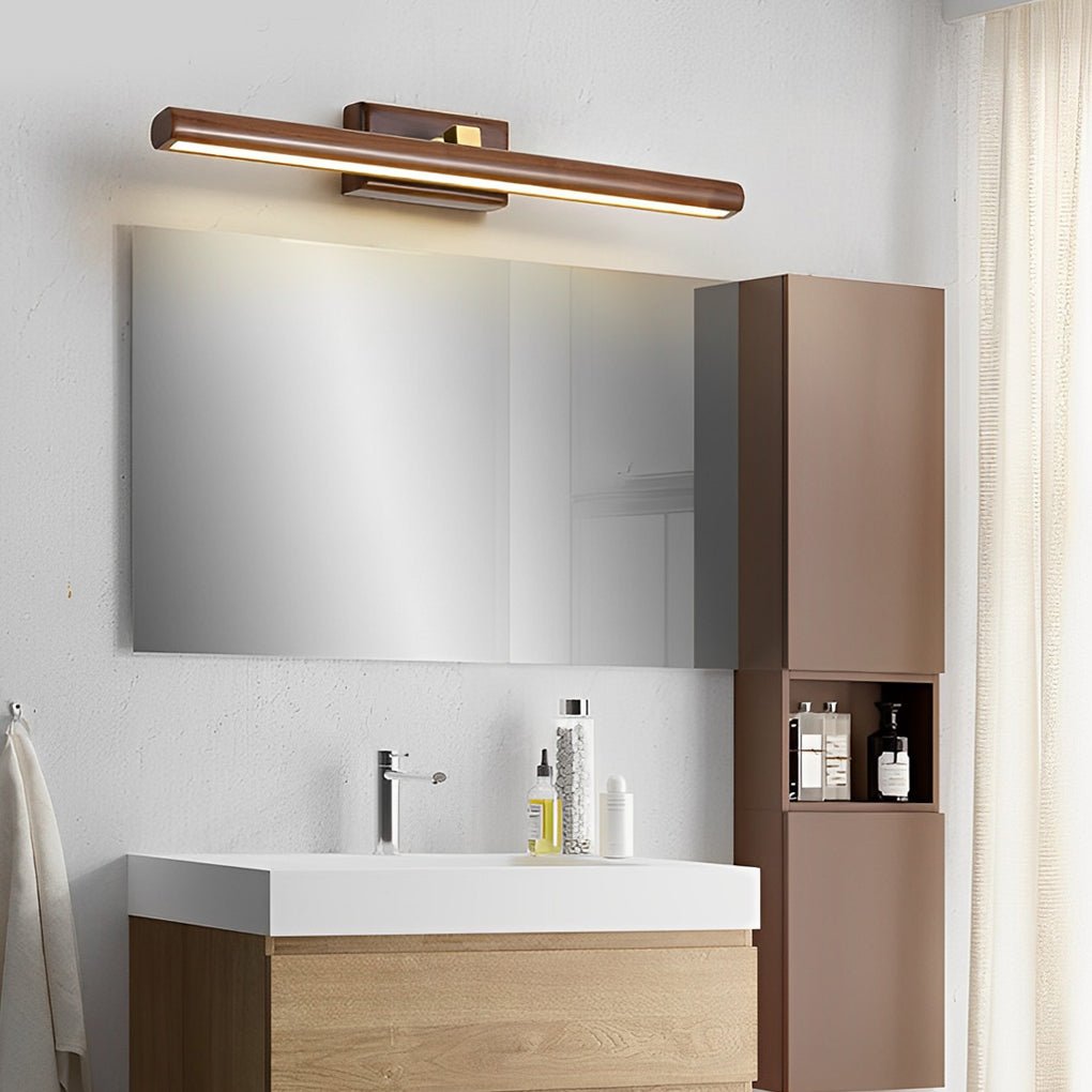 Rotatable Wood LED Bathroom Vanity Light with 3-Step Dimming