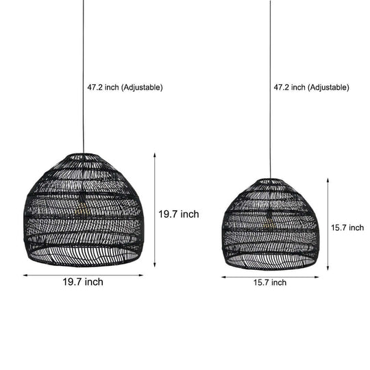 Rattan Woven Dome Pendant Light (15.7"/19.7")