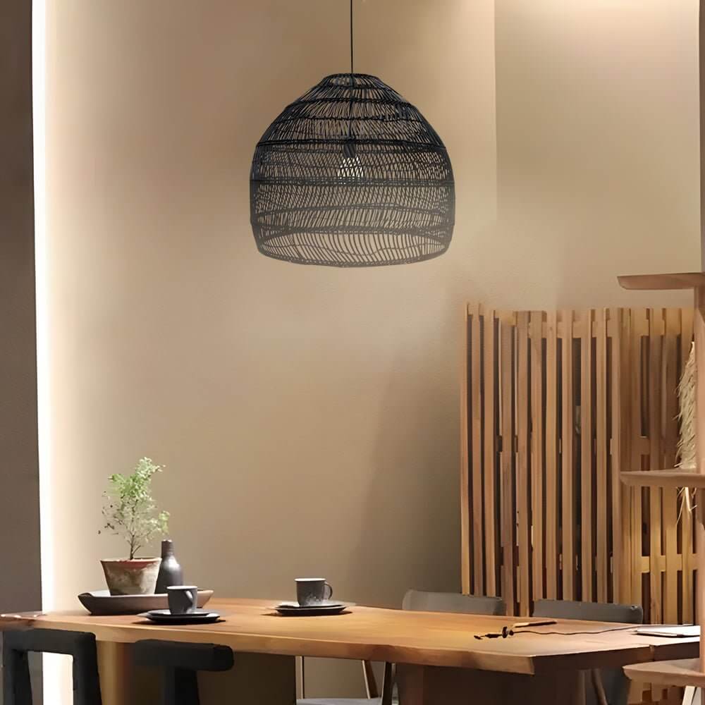 Rattan Woven Dome Pendant Light (15.7"/19.7")