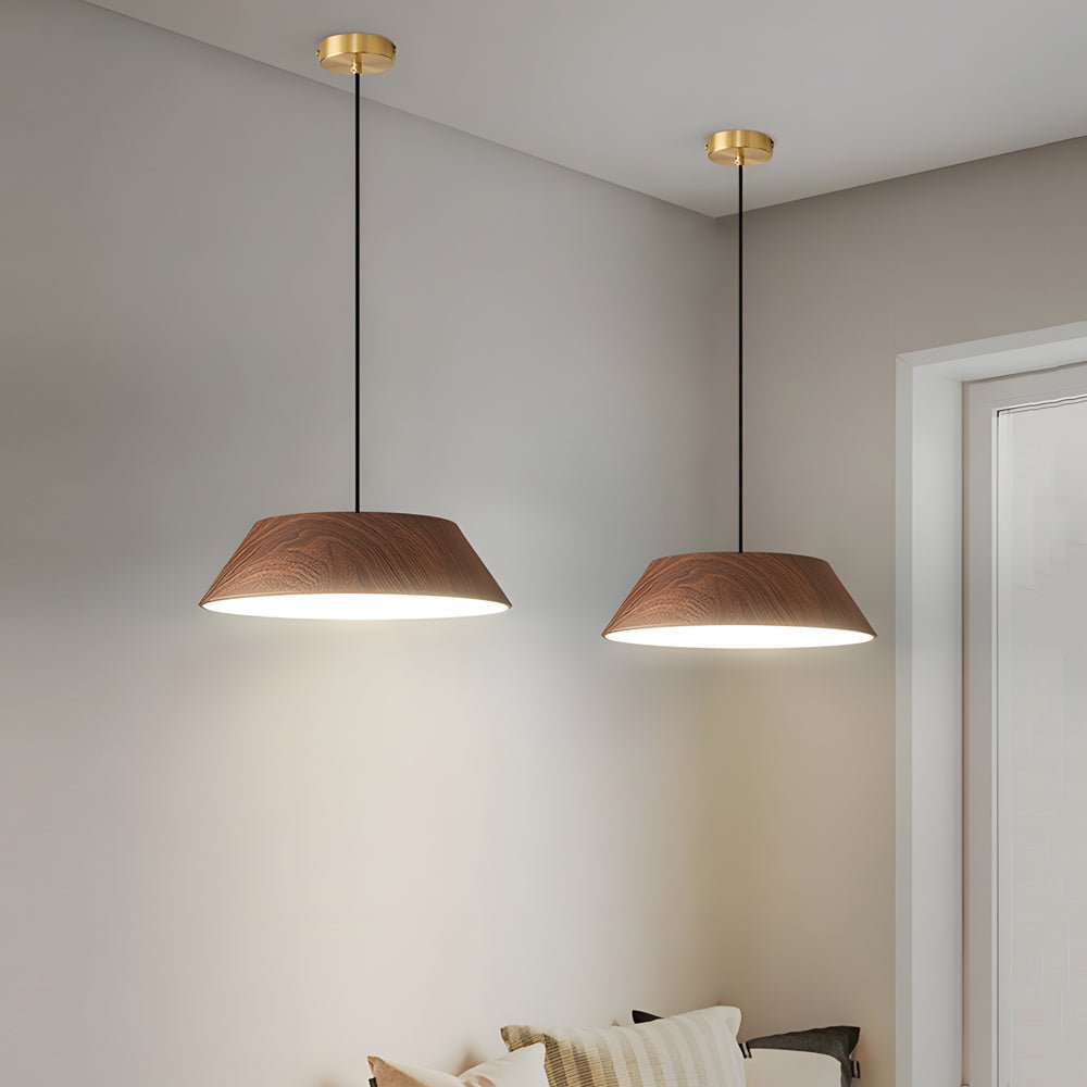 Japanese Style Round Wood LED Pendant Light – 15.7"