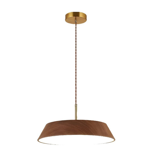 Japanese Style Round Wood LED Pendant Light – 15.7"