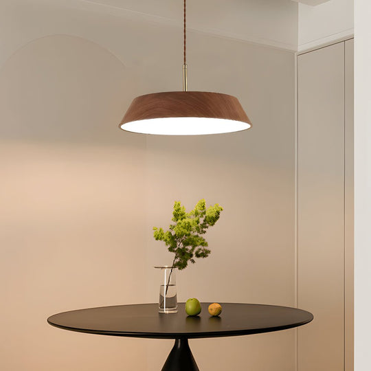 Japanese Style Round Wood LED Pendant Light – 15.7"