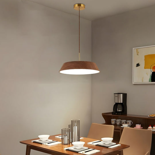 Japanese Style Round Wood LED Pendant Light – 15.7"