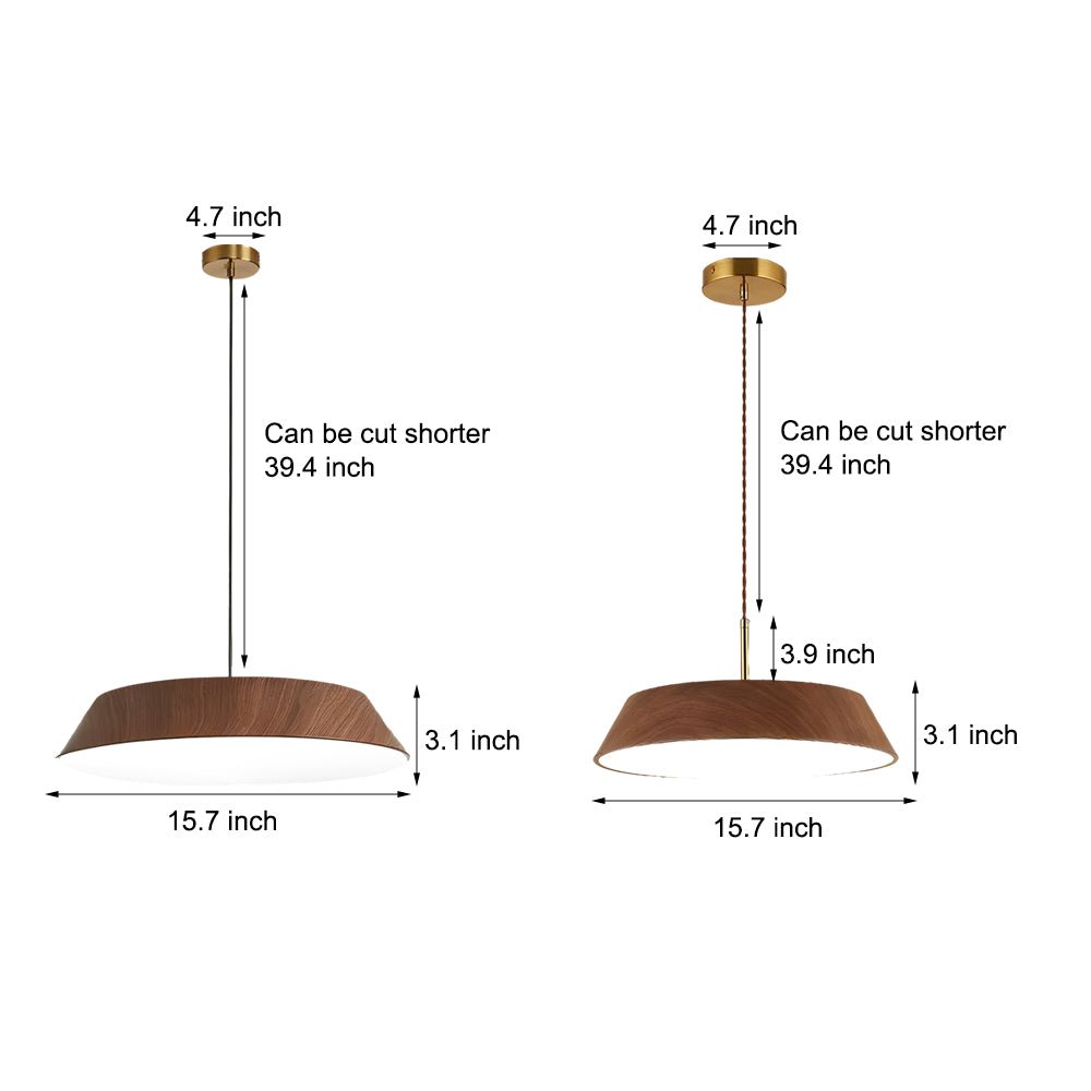 Japanese Style Round Wood LED Pendant Light – 15.7"